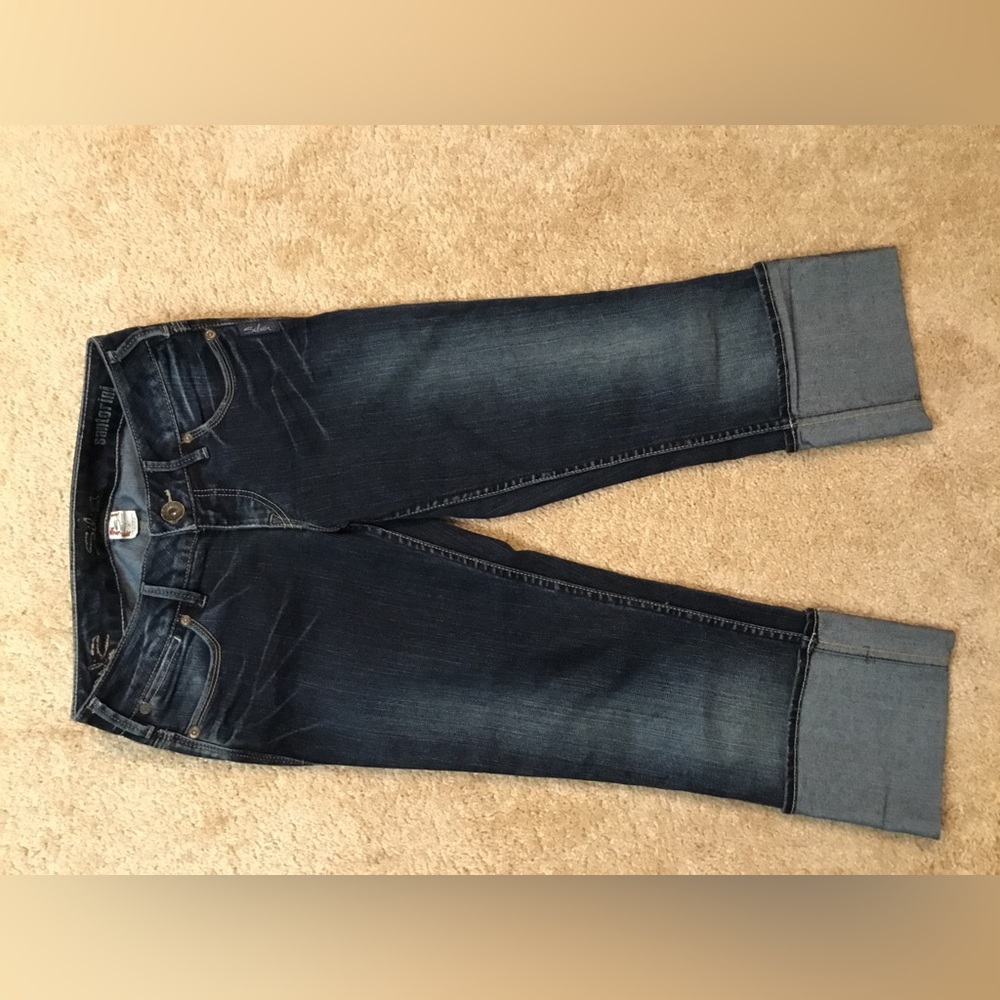 Silver jean capris